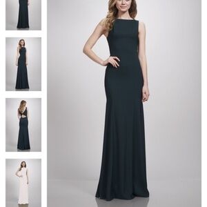The Bianca Hunter Green Crepe Dress Gown